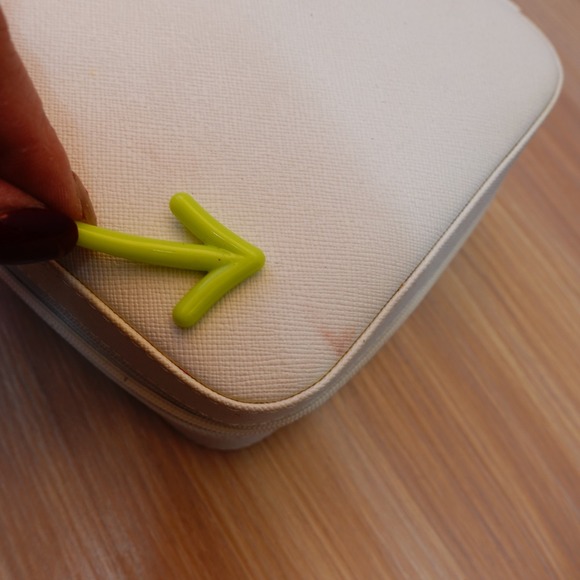 Travel Jewelry Case S White Vanity Mirror Box Organizer Faux Saffiano Leather - Picture 5 of 11